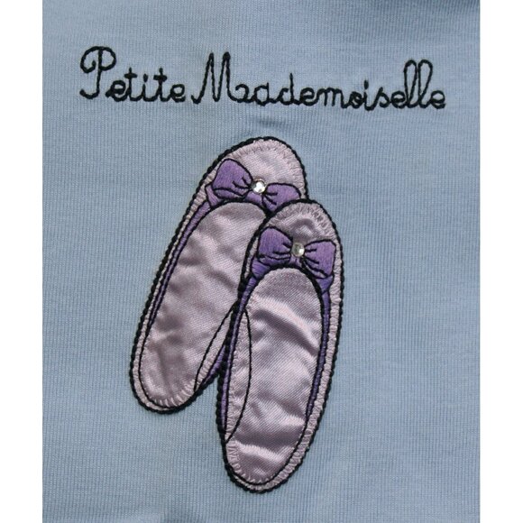 2008 Gymboree Petite Mademoiselle Shirt sz 4 Satin Ballet Slippers Embroidered - Picture 2 of 4